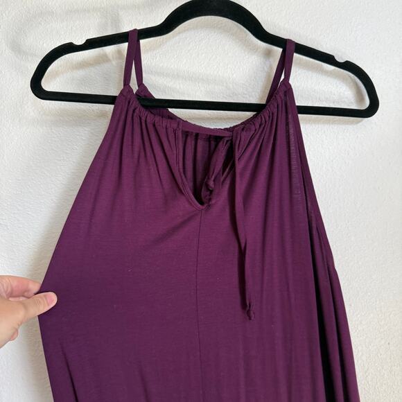 NWT Eileen Fisher Tencel Blend Halter Sheath Dress in Blackberry Purple XL - Picture 7 of 13